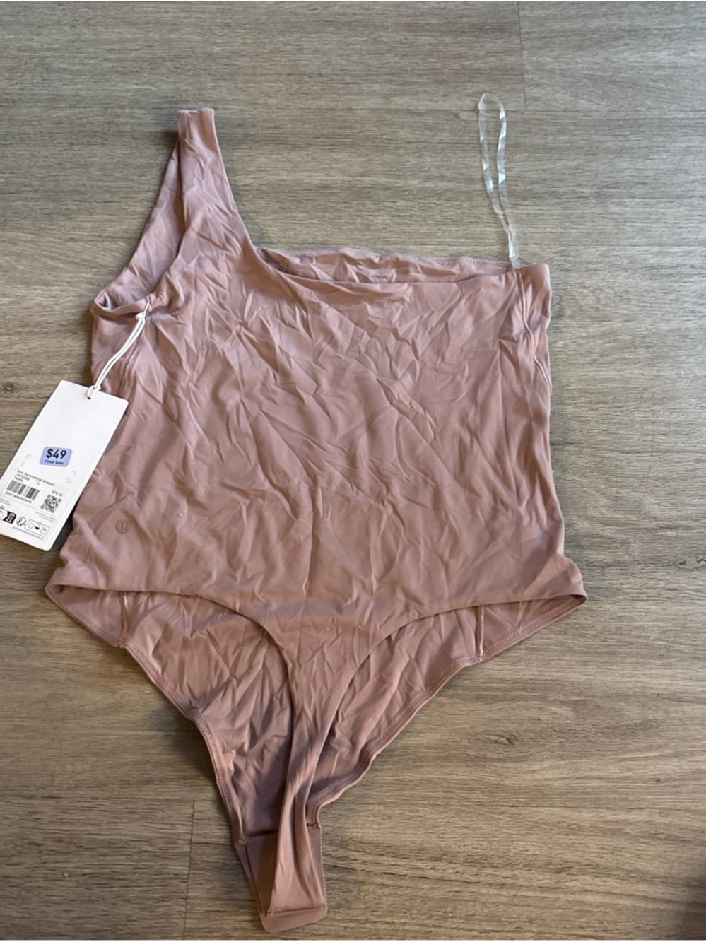 lululemon athletica Asymmetrical One-Shoulder Bodysuit in Dusty Mauve